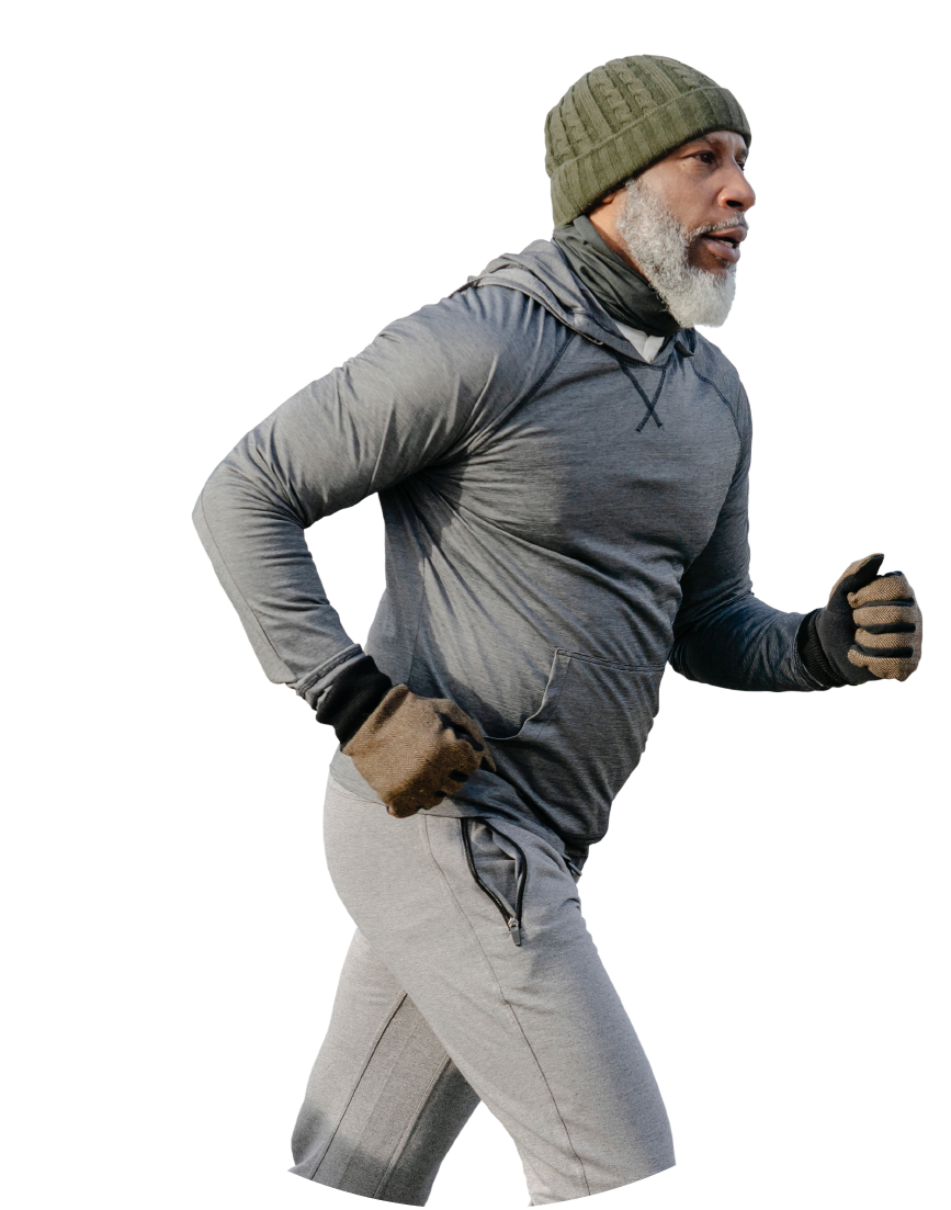 Middle-aged man running